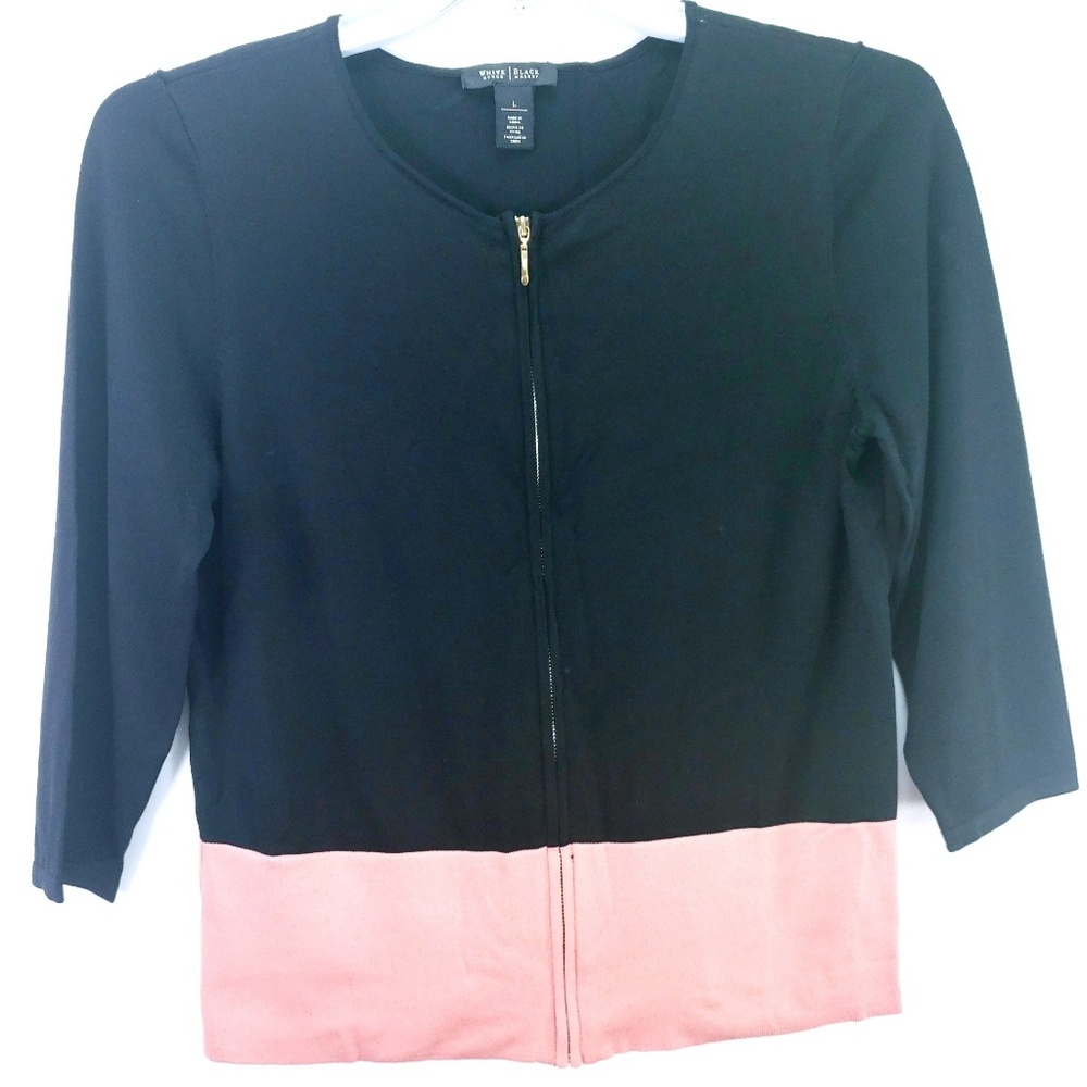 White house Black market cardigan Zip.